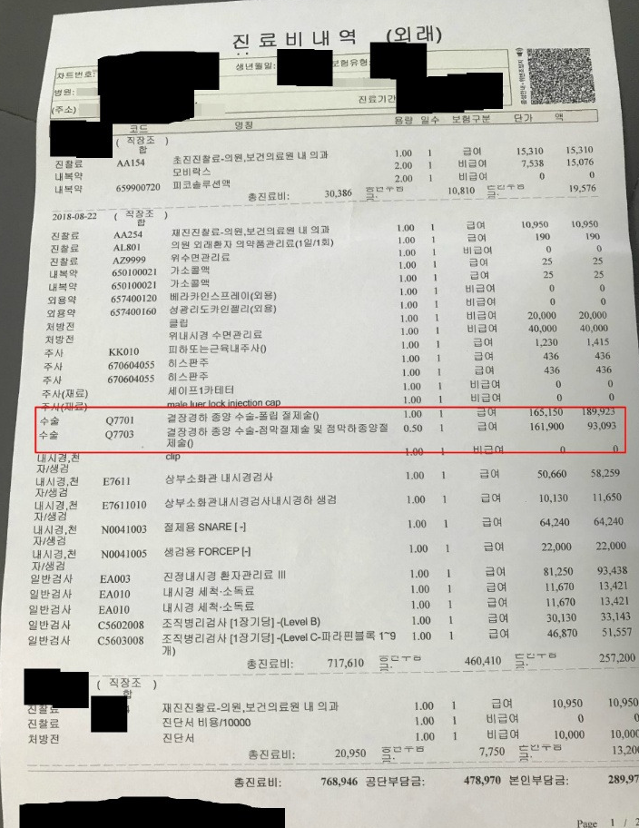 진료비세부내역서